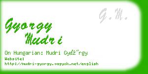 gyorgy mudri business card